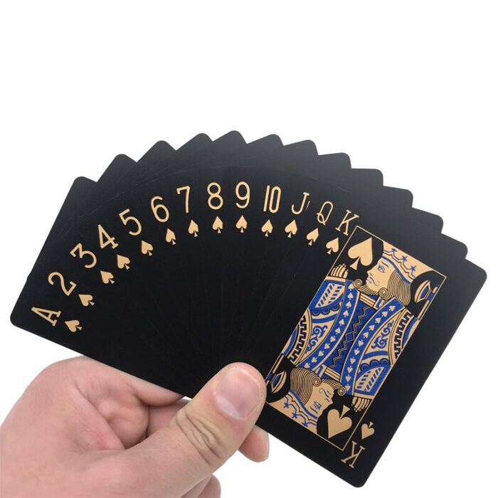 Jeu de cartes étanche – Design or et noir élégant & indéchirable